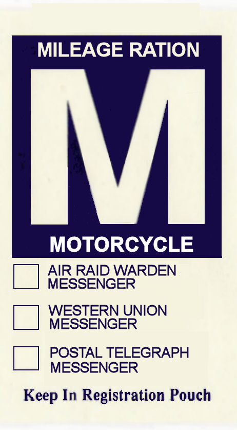 "M" gas ration sticker.