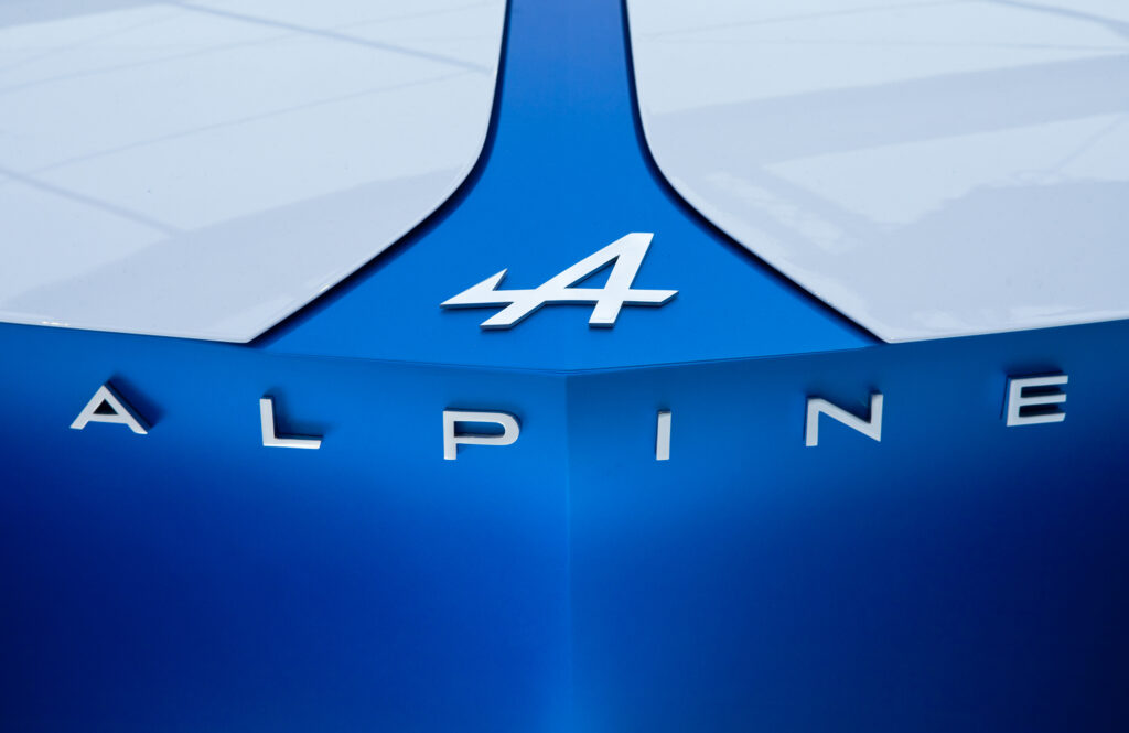 Alpine "A" emblem and type.