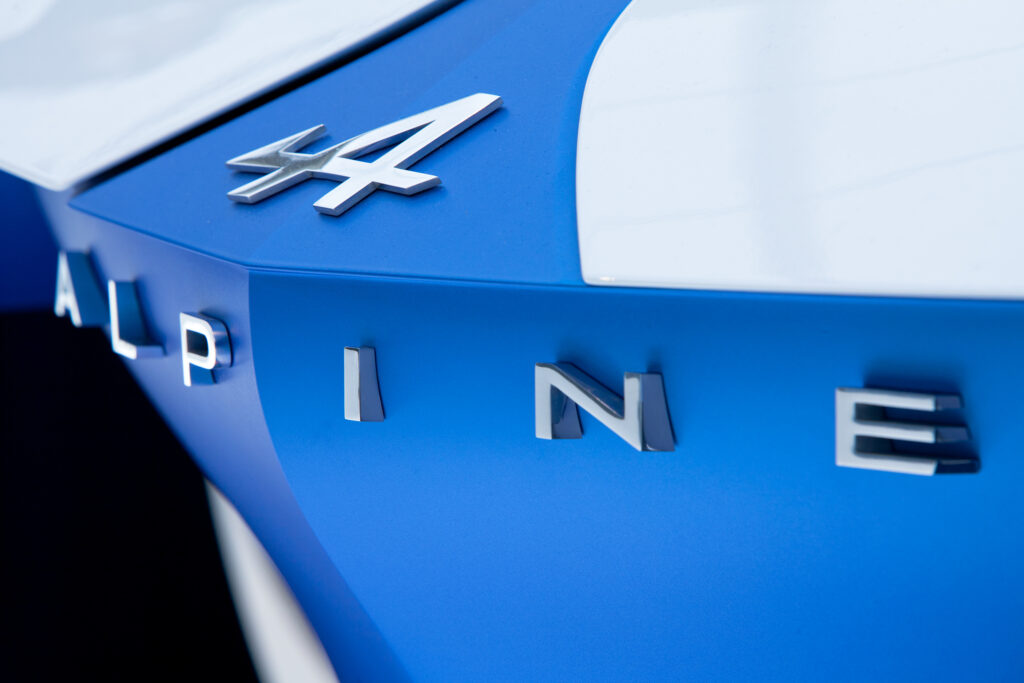 Alpine "A" emblem and type.