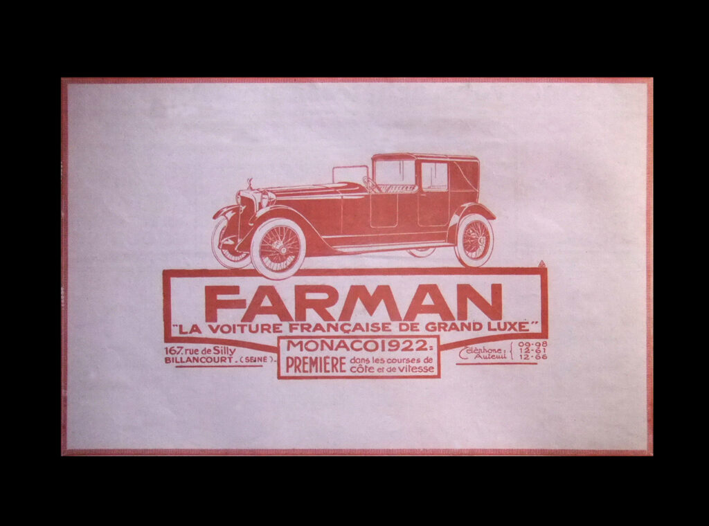 1922 Farman ad.