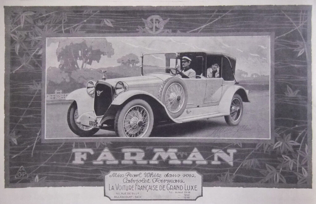 1922 Farman cabriolet ad.