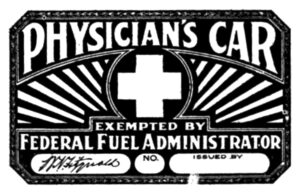 Federal Fuel Administration fuel Physician's Car sticker.