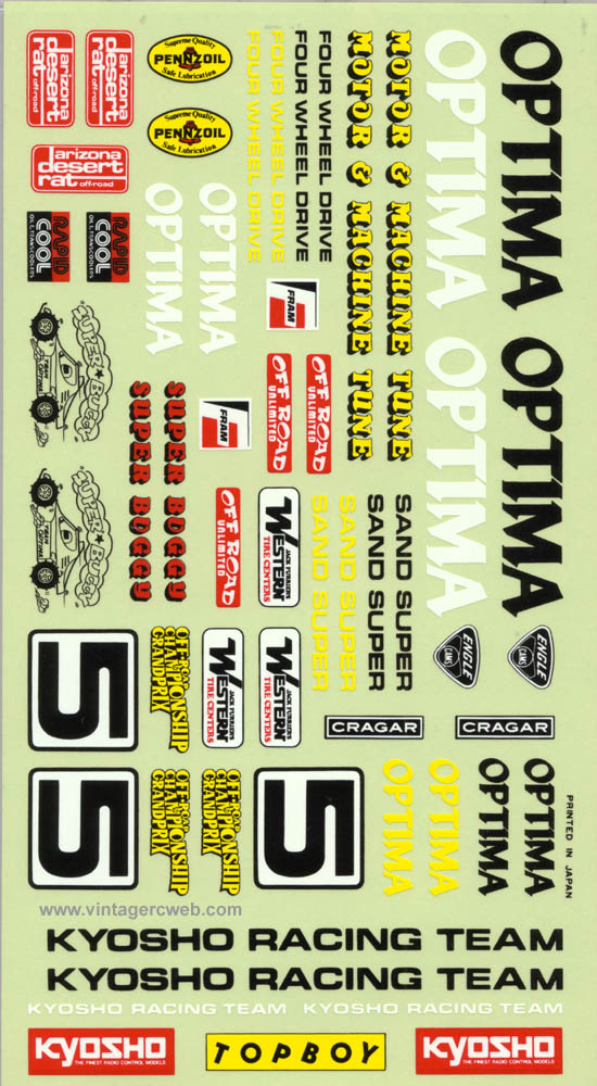 Kyosho Optima decal.