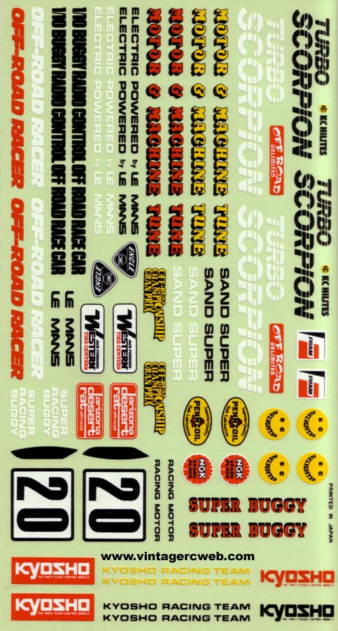 Kyosho Turbo Scorpion decal.