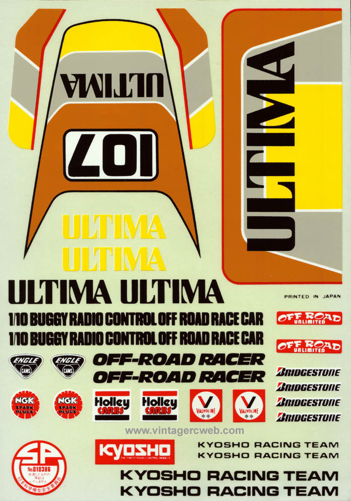 Kyosho Ultima 107 decal.