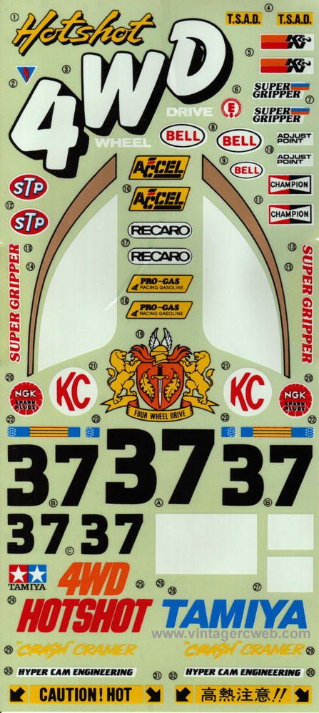 Tamiya 4WD HotShot decal.