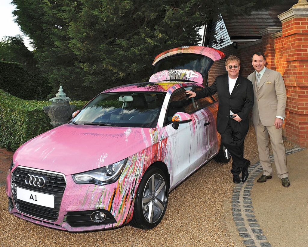 2011 Audi A1 by Damien Hirst, with Elton John.