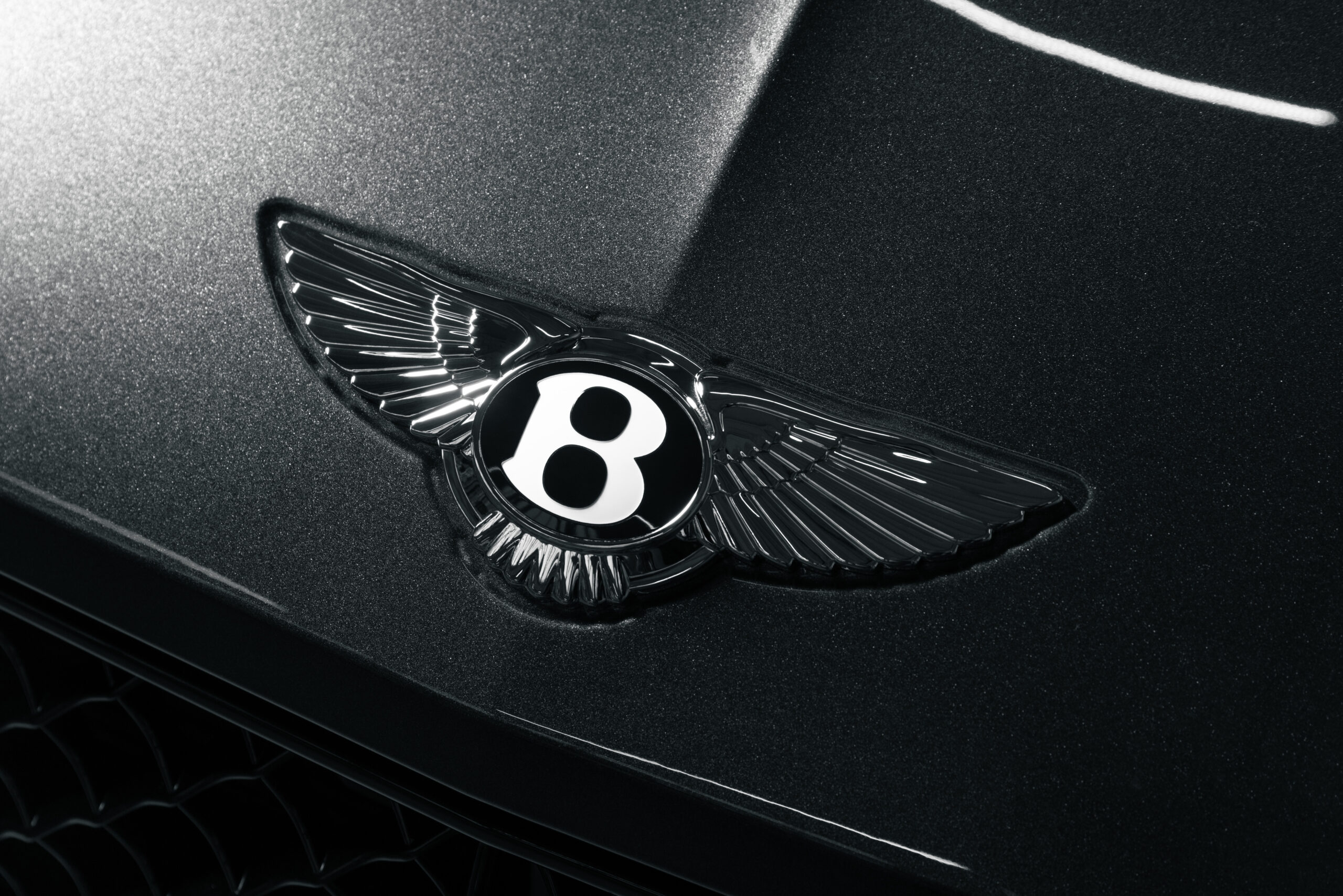 Black Bentley wing emblem, celebrating 20 years of the Continental GT. (source: Bentley)