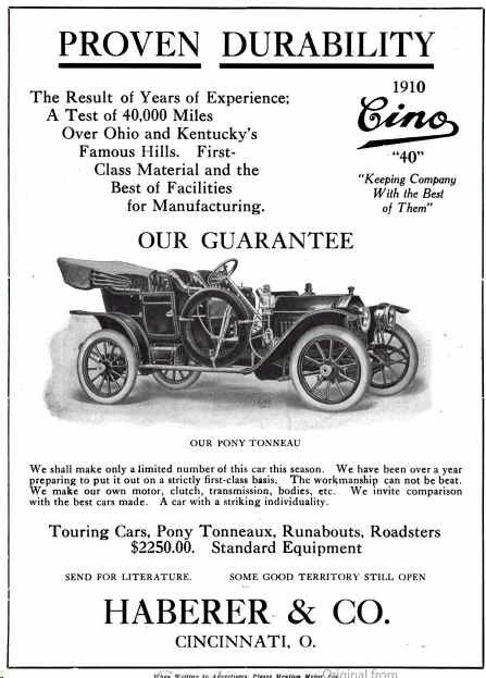 1910 Haberer & Co. Cino 40 ad.