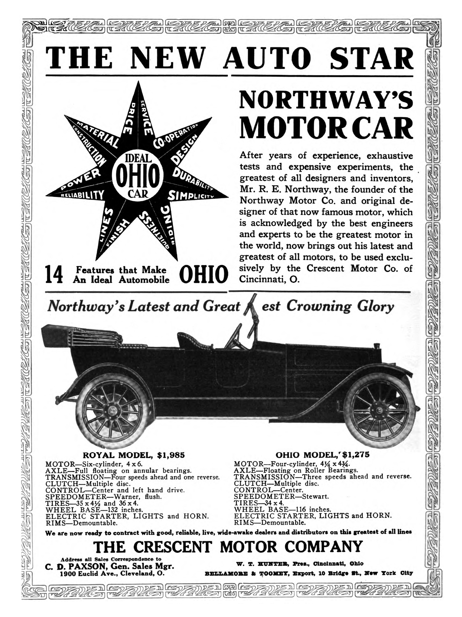 1914 Cresent Ohio car ad.