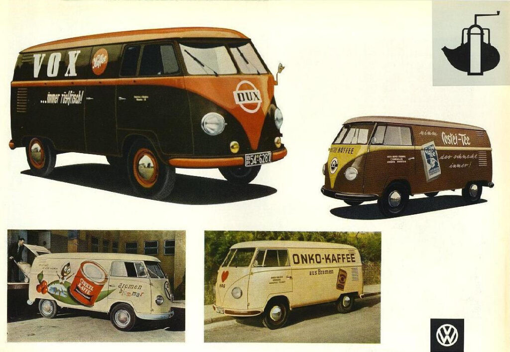 Volkswagen split-window buses from Volkswagen original dealer book.