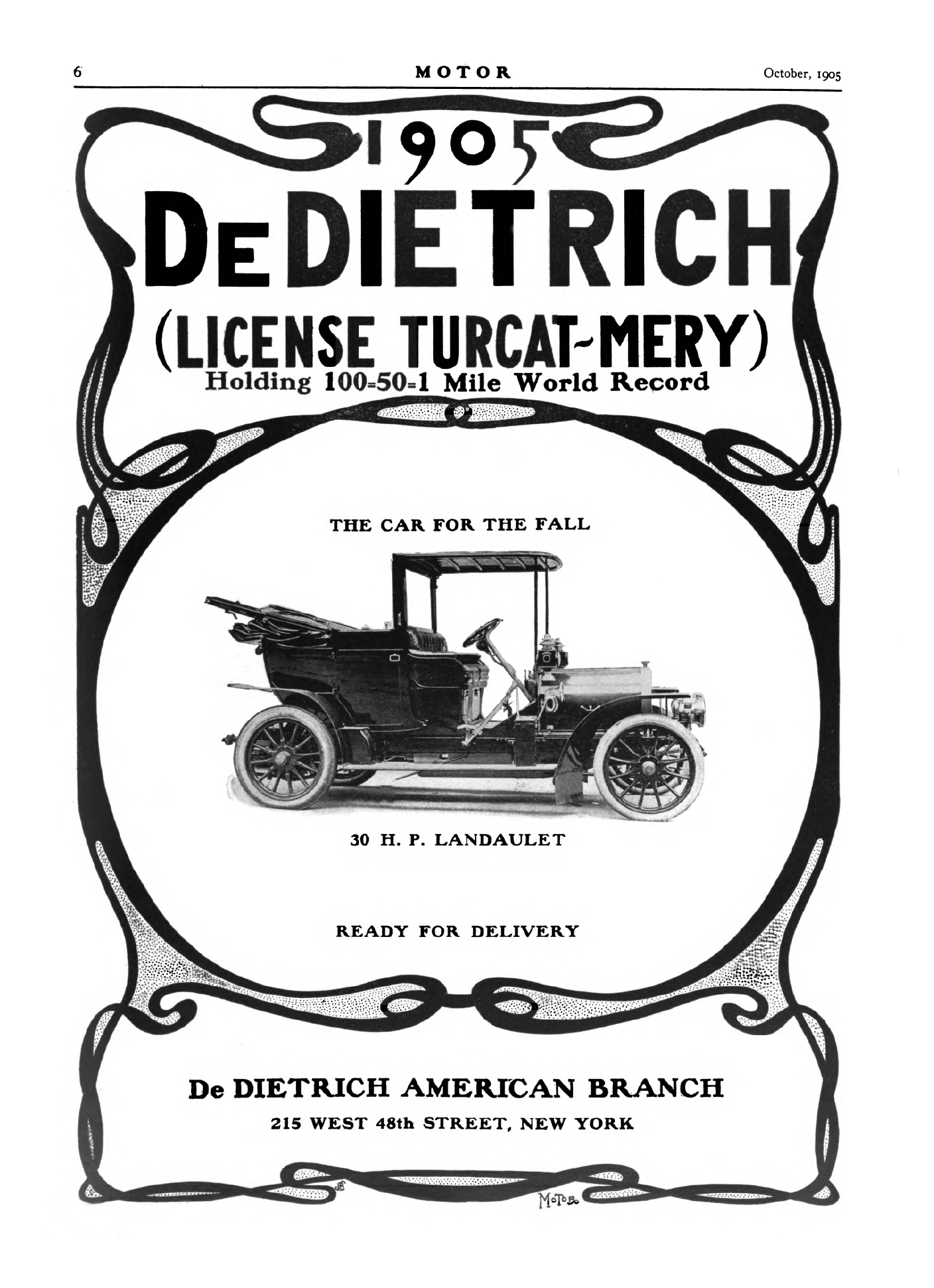 1905 DeDietrich ad.