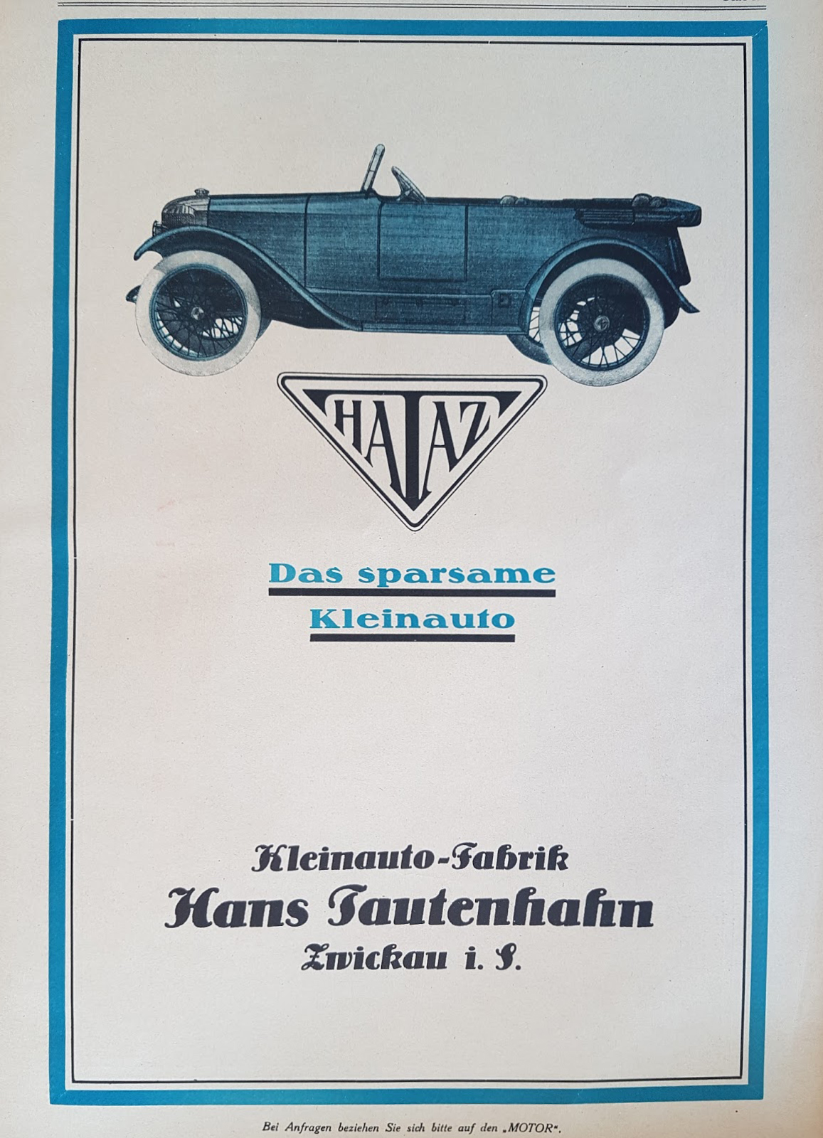 1924 Hataz ad. (source: Radiator Emblem Collection)