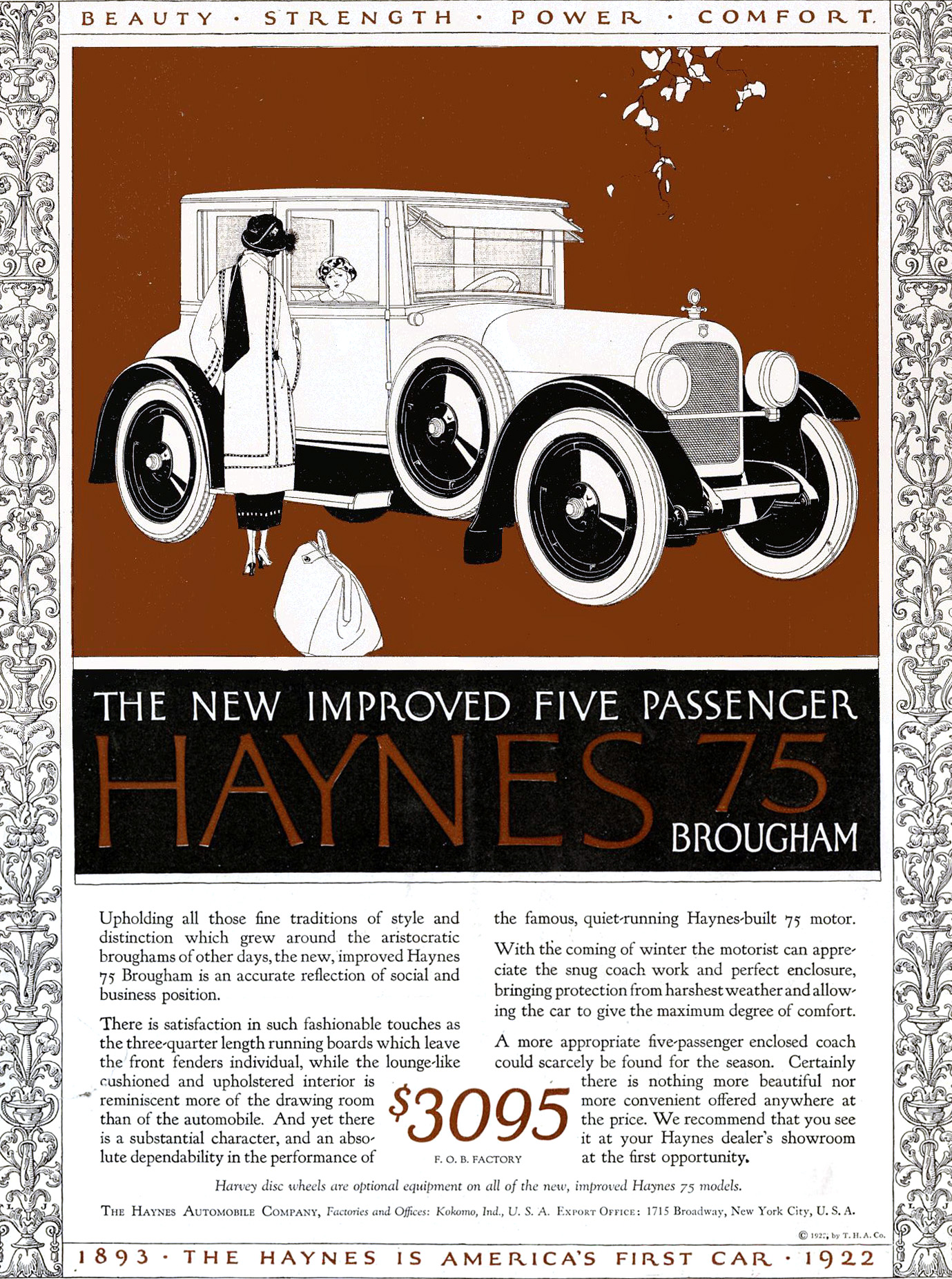 1922 Haynes 75 Brougham ad.