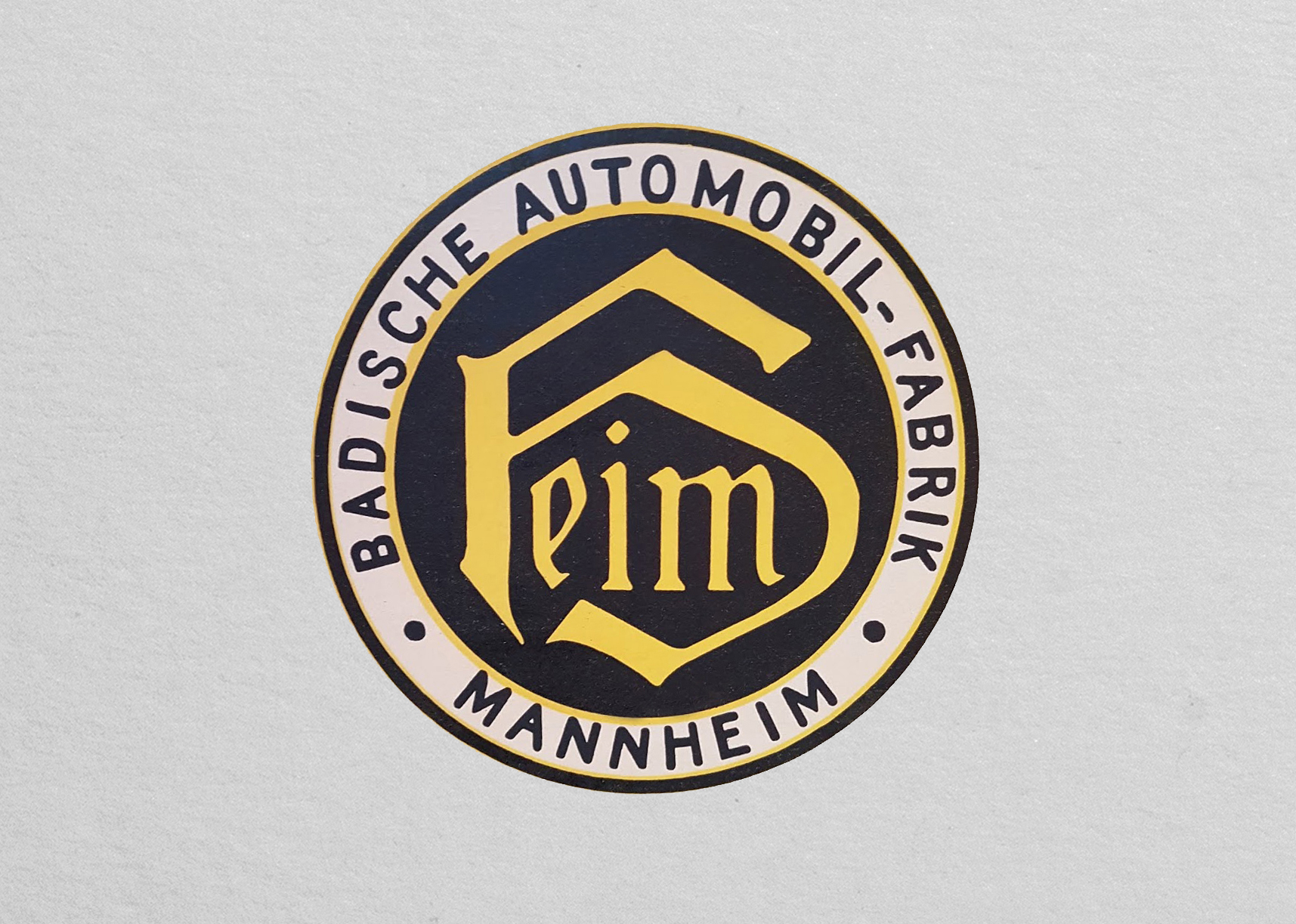 Heim - Badische Automobile Fabrik, Manheim logo. (source: Radiator Emblem Collection)