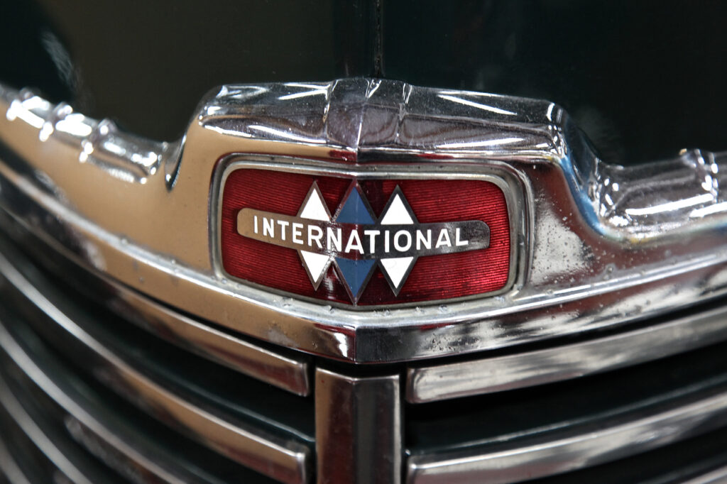 1947 International front grill emblem on a KB2 Panel Truck. (©Photo by Segura)