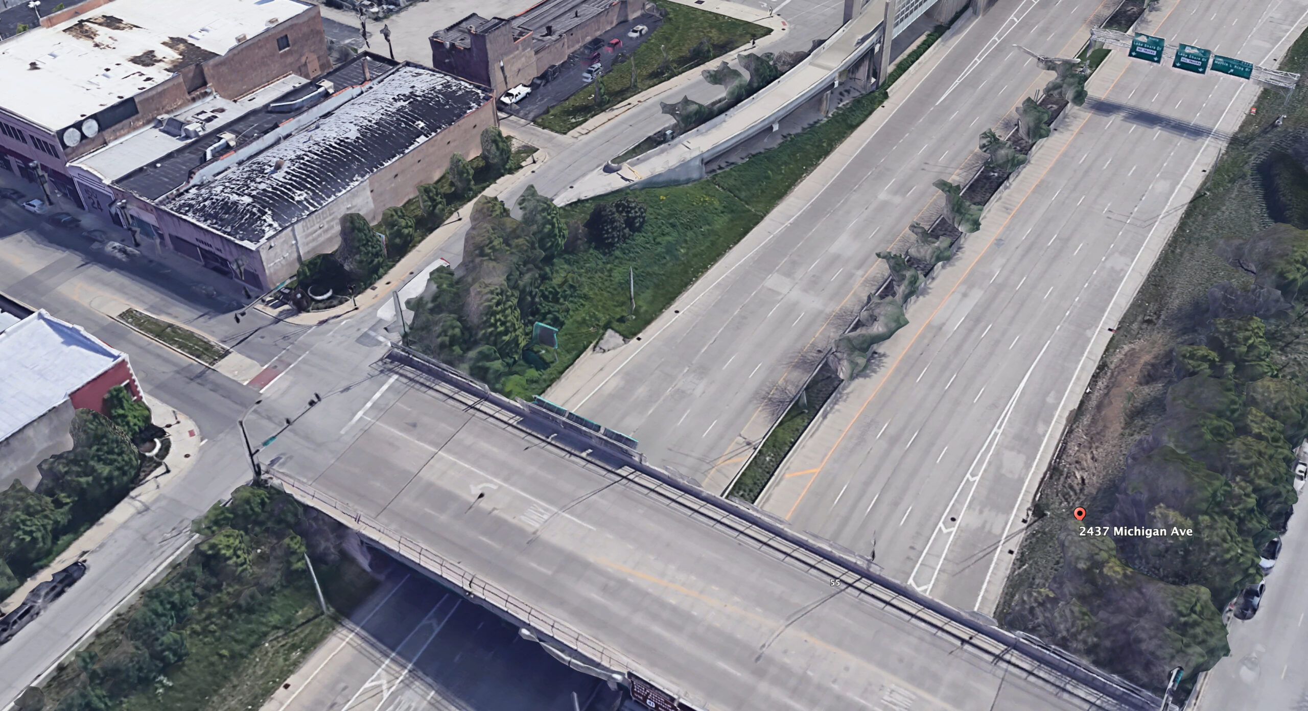 Nyberg, once located at 2437-39 Michigan Avenue in Chicago. (image of the highway is where is was located)