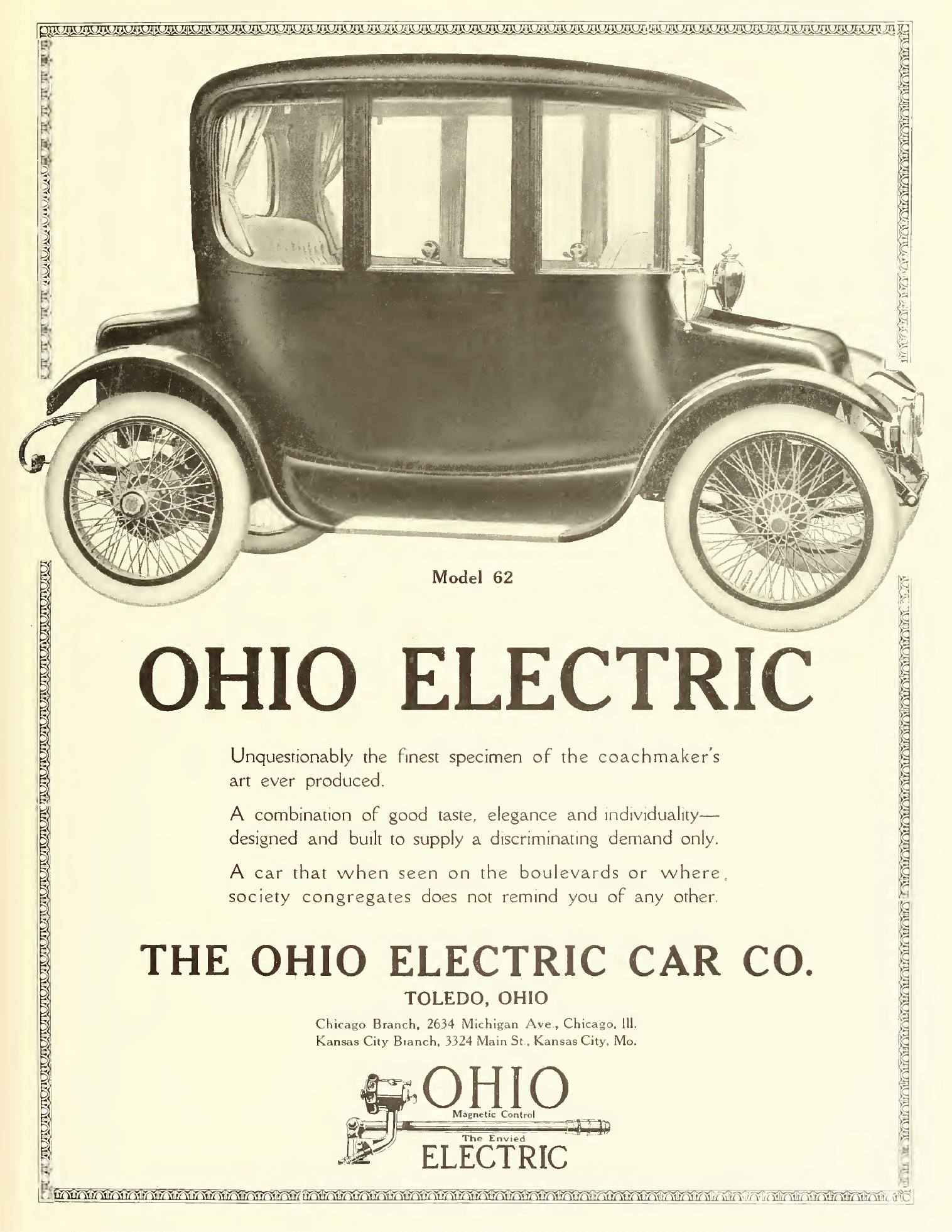 1916 Ohio Electric Model 62 ad.