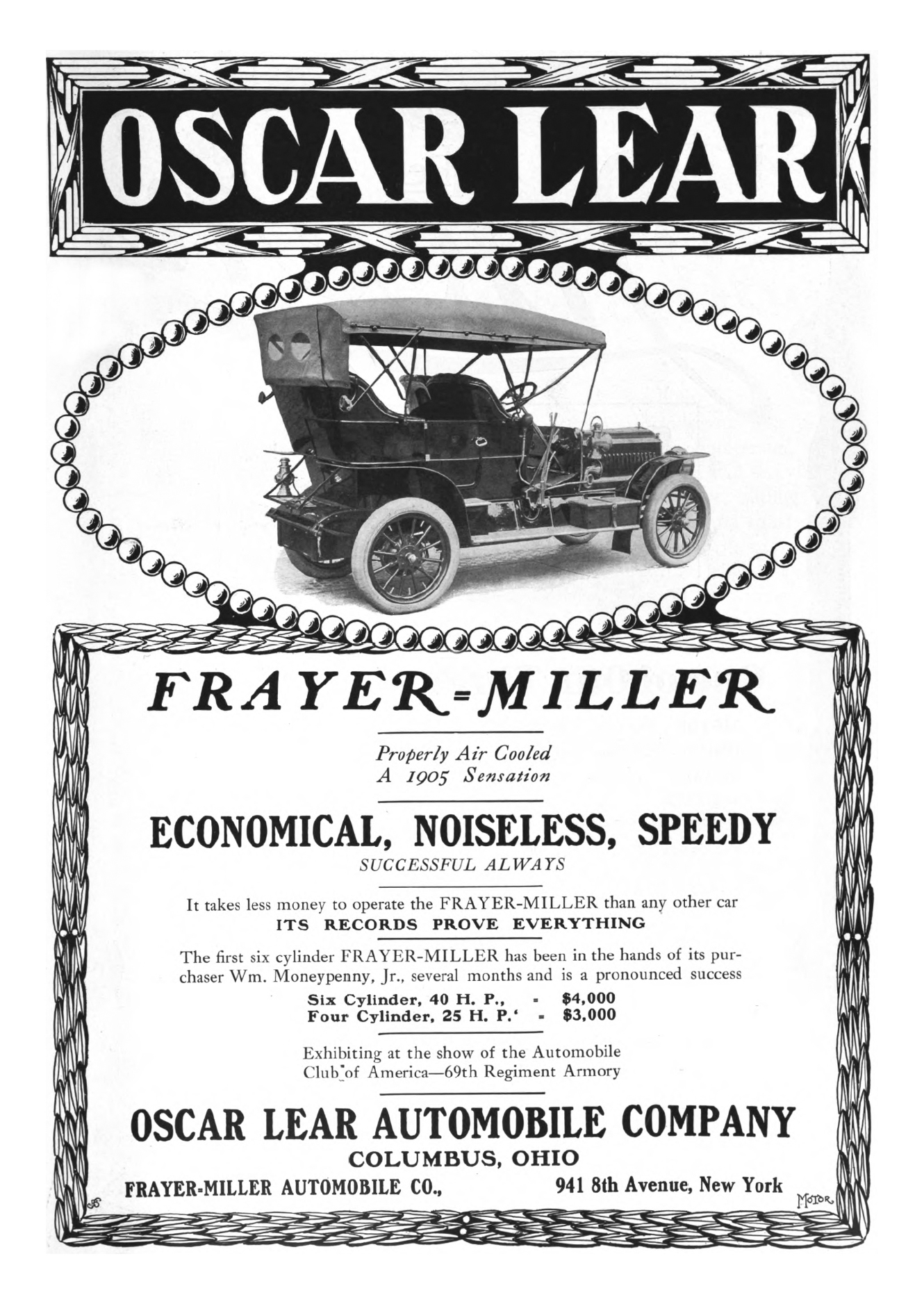 1906 Oscar Lear ad.