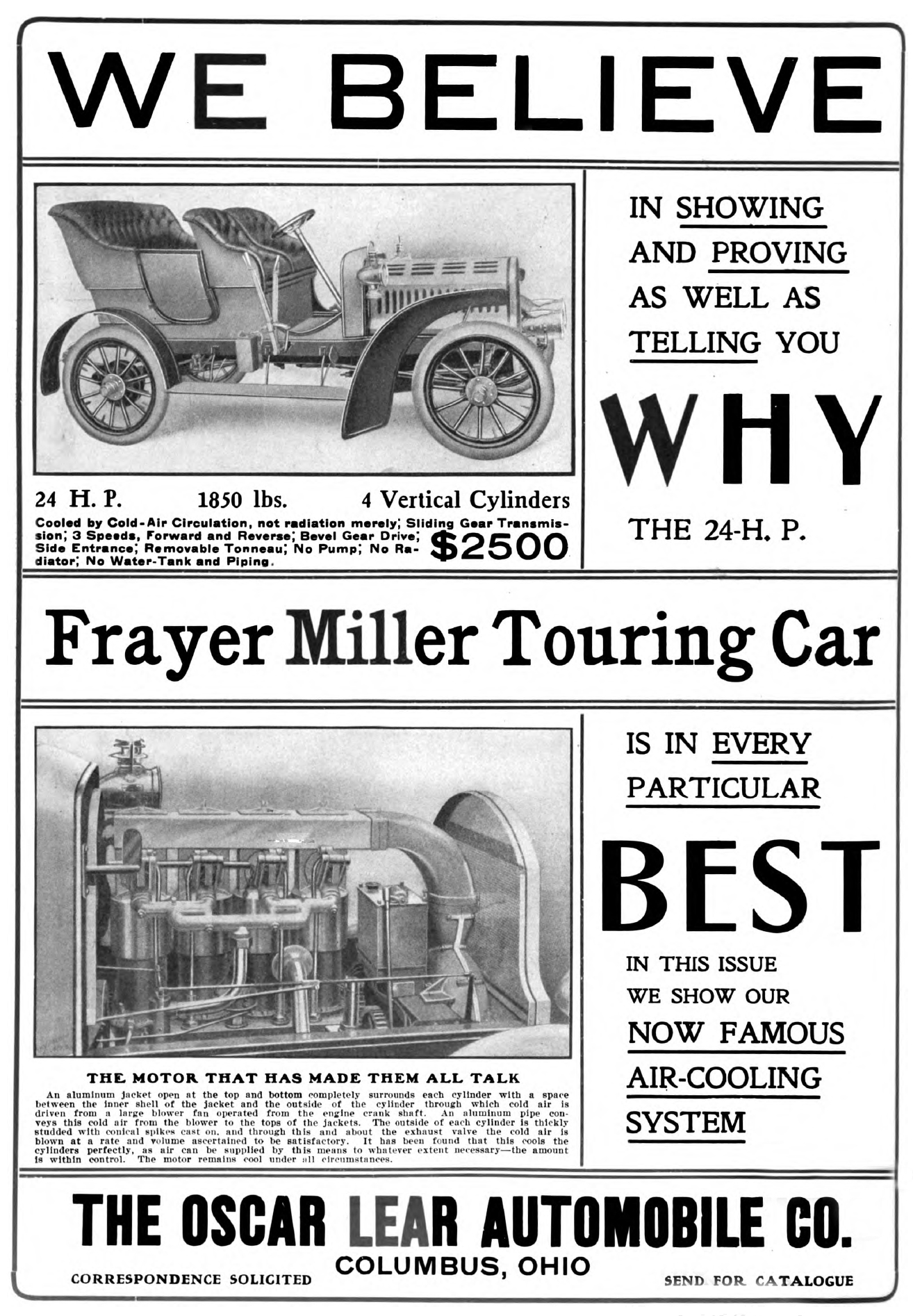 1907 Oscar Lear ad.