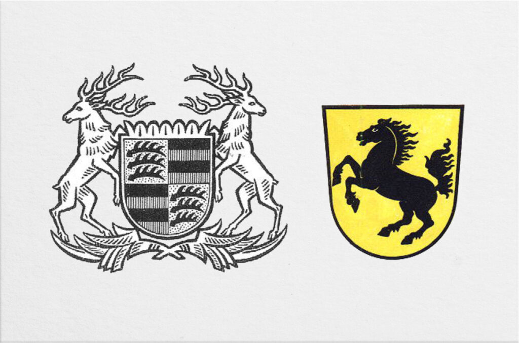 Porsche's logo originated from the arms of its location. It is a combination of the arms of Weuttemberg (left) with the arms of stuttgart in the middle (right), making the logo we see today.