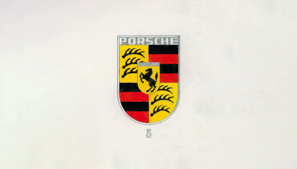 Porsche Crest drawing. (source: Porsche)