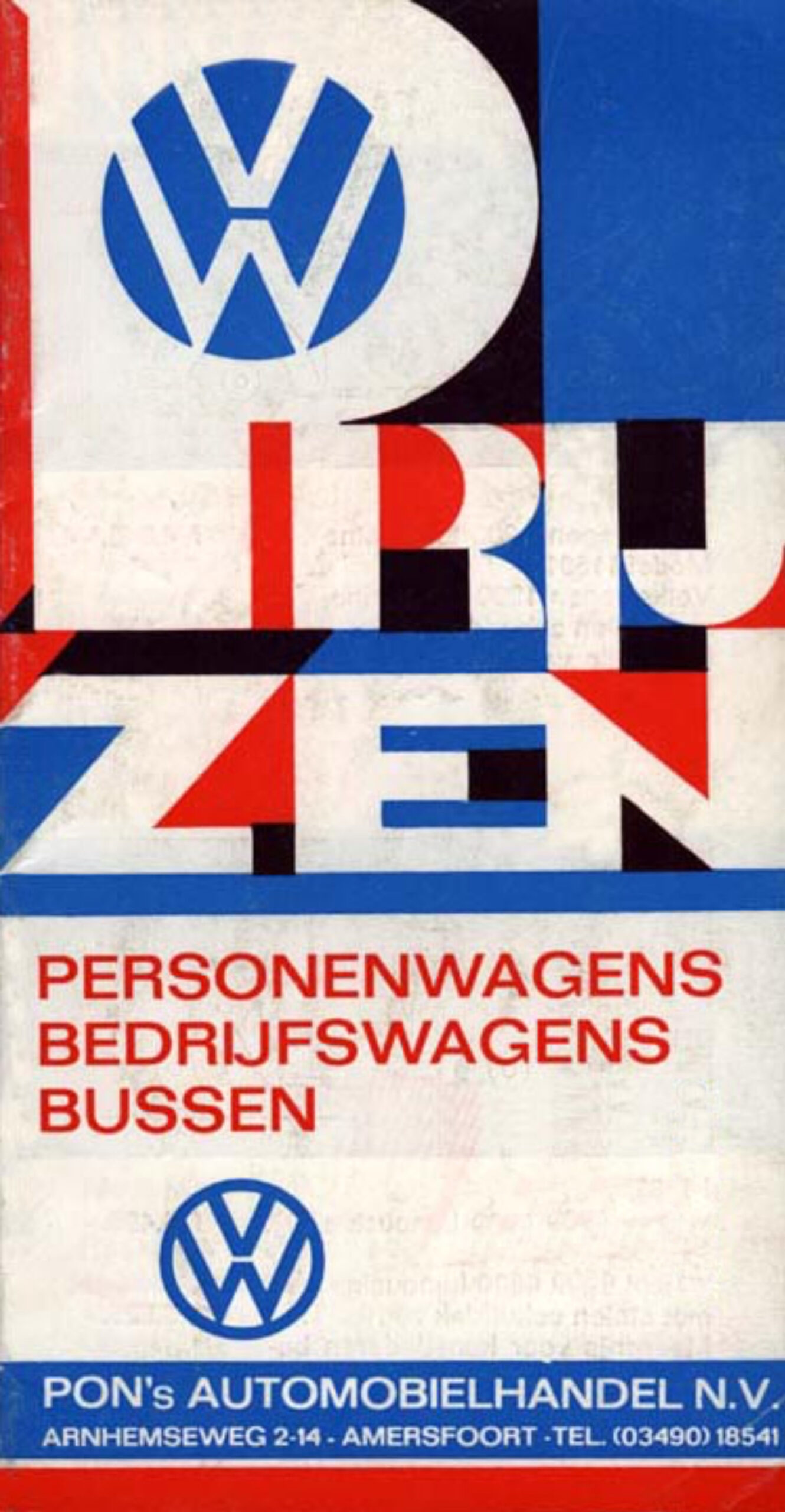 1968 Volkswagen Bus AG for Ben Pon, Bay window price list catalog cover.